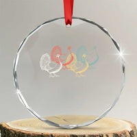 Thanksgiving Turkey Day Retro Poultry Holiday Crystal Glass Ornament TS11