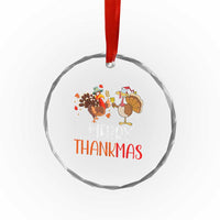 Thanksgiving Xmas Crystal Glass Ornament Merry Thankmas Santa Turkey TS09
