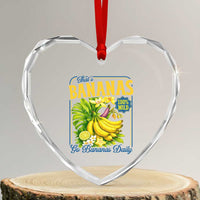 That's Bananas Heart Crystal Glass Ornament Funny Banana Summer Fruit Food Pun