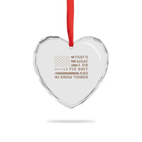 Thats What I Do I Fix Shit And I Know Things Heart Crystal Glass Ornament Funny Mechanic American Flag