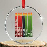 The 7 Principles Of Kwanzaa Crystal Glass Ornament Kinara Candles African Heritage TS11