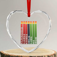 The 7 Principles Of Kwanzaa Heart Crystal Glass Ornament Kinara Candles African Heritage - Wonder Print Shop