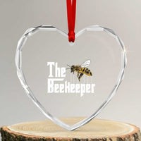 The Beekeeper Heart Crystal Glass Ornament Funny Keeping Apiary Beekeeping Gift