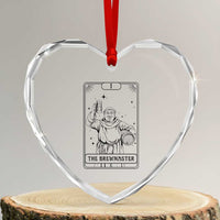 The Brewmaster Tarot Card Heart Crystal Glass Ornament Vintage Craft Beer Monk Brewery Art