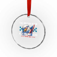 The British Blew A 13 Colony Lead Dabbing Eagle Crystal Glass Ornament Funny Patriotic 4th of July History Humor Graphic