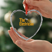 The Electrician Heart Crystal Glass Ornament Vintage Wire Stripper Pliers Graphic