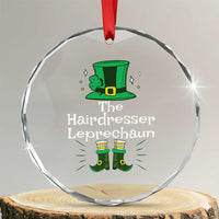 The Hairdresser Leprechaun Matching Group Crystal Glass Ornament Festive St Patricks Day Squad Hairdressers TS02