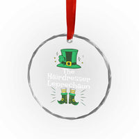 The Hairdresser Leprechaun Matching Group Crystal Glass Ornament Festive St Patricks Day Squad Hairdressers - Wonder Print Shop
