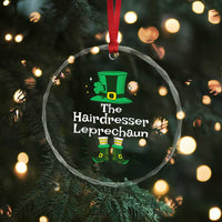 The Hairdresser Leprechaun Matching Group Crystal Glass Ornament Festive St Patricks Day Squad Hairdressers - Wonder Print Shop