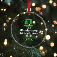 The Hairdresser Leprechaun Matching Group Crystal Glass Ornament Festive St Patricks Day Squad Hairdressers TS02