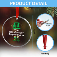 The Hairdresser Leprechaun Matching Group Crystal Glass Ornament Festive St Patricks Day Squad Hairdressers TS02