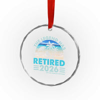 The Legend Has Retired 2026 Crystal Glass Ornament Vintage Tropical Beach Sunset Graphic Ocean Vibes