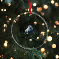 The Legend The Myth Neil The Seal Emblem Graphic Crystal Glass Ornament Funny Viral Southern Elephant Seal Meme