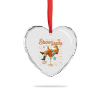 The Life Of The Show Santa Heart Crystal Glass Ornament Funny Christmas Orange Santa - Wonder Print Shop
