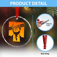 The Lying King Political Satire Crystal Glass Ornament Funny Bold Sarcastic Statement Gift