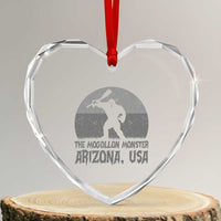 The Mogollon Monster Arizona Bigfoot Heart Crystal Glass Ornament Vintage Cryptid Folklore