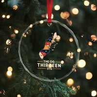The OG Thirteen 1776 Original Colonies Map Crystal Glass Ornament Funny Retro American History