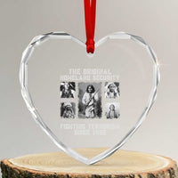 The Original Homeland Security Fighting Terrorism Since 1492 Heart Crystal Glass Ornament Native American