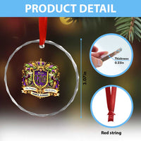The Original Mardi Gras Mobile Alabama Since 1703 Crystal Glass Ornament Funny Carnival