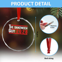 The Sandwich Guy 2028 Crystal Glass Ornament Political Parody - Wonder Print Shop