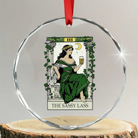 The Sassy Lass Tarot Card Crystal Glass Ornament Funny St Patrick's Day TS02