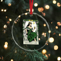 The Sassy Lass Tarot Card Crystal Glass Ornament Funny St Patrick's Day TS02