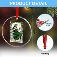 The Sassy Lass Tarot Card Crystal Glass Ornament Funny St Patrick's Day - Wonder Print Shop