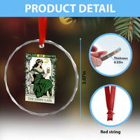 The Sassy Lass Tarot Card Crystal Glass Ornament Funny St Patrick's Day TS02