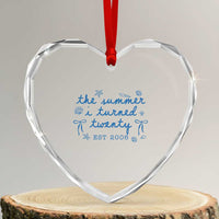 The Summer I Turned Thirty Funny 30th Birthday Est 1996 Heart Crystal Glass Ornament Summer Coastal Birthday Seashell Bow