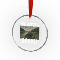The Water is Great Swamp Monster Reflecting Pool Crystal Glass Ornament Funny Washington DC Algae Creature Meme