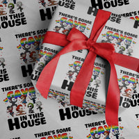 There's Some Gays in This House Wrapping Paper Roll Funny LGBTQ+ Horror Character Pride Mashup - Wonder Print Shop