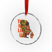 They Not Like Us Afro Queen Crystal Glass Ornament Melanin Magic Woman witth Headwrap and Sunglasses TS02