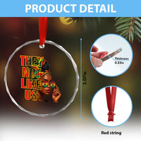They Not Like Us Afro Queen Crystal Glass Ornament Melanin Magic Woman witth Headwrap and Sunglasses TS02