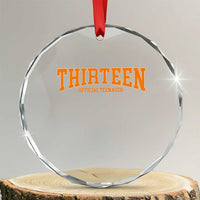 Thirteen Official Teenager Crystal Glass Ornament Vintage Retro Varsity 13th Birthday Gift Teen Girl