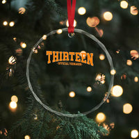 Thirteen Official Teenager Crystal Glass Ornament Vintage Retro Varsity 13th Birthday Gift Teen Girl