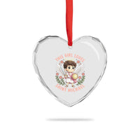 This Girl Loves Saint Michael Heart Crystal Glass Ornament Religious Faith Gift