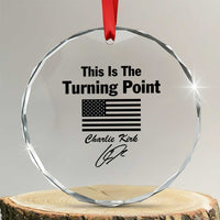 This is The Turning Point Crystal Glass Ornament American Flag A True Patriot Statement TS02