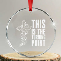This is the Turning Point Crystal Glass Ornament Husband Father Patriot Charlie Kirk Tribute Christian Faith TS02