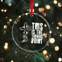 This is the Turning Point Crystal Glass Ornament Husband Father Patriot Charlie Kirk Tribute Christian Faith TS02