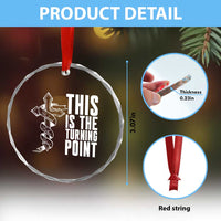 This is the Turning Point Crystal Glass Ornament Husband Father Patriot Charlie Kirk Tribute Christian Faith TS02
