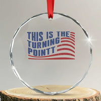 This is The Turning Point Crystal Glass Ornament USA Flag America True Patriot TS02