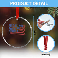 This is The Turning Point Crystal Glass Ornament USA Flag America True Patriot TS02