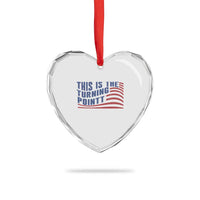 This is The Turning Point Heart Crystal Glass Ornament USA Flag America True Patriot - Wonder Print Shop