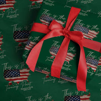 This Is The Turning Point Wrapping Paper Roll Patriotic American Map Vintage USA Flag - Wonder Print Shop
