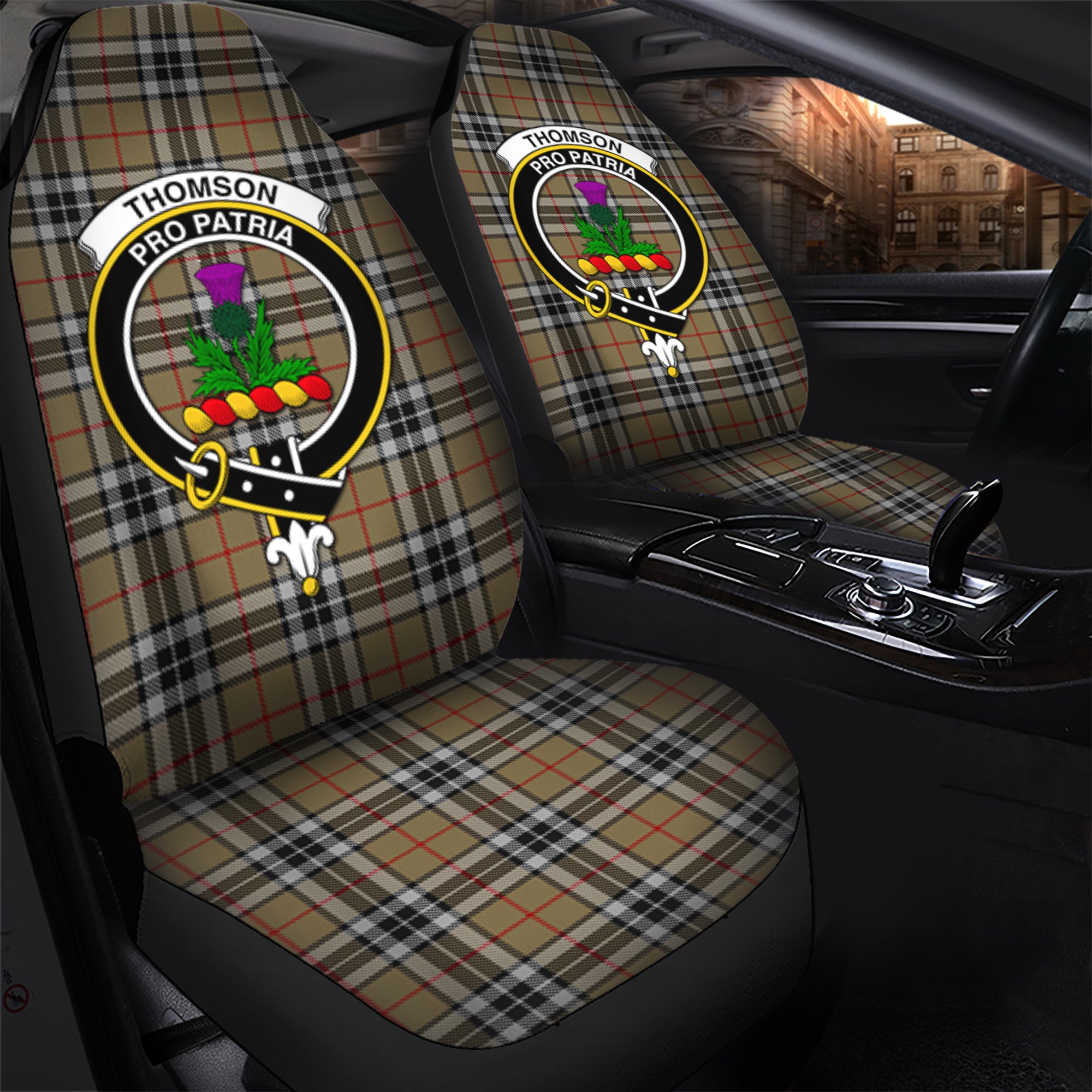 Thomson Camel Clan Tartan Car Seat Cover, Family Crest Tartan Seat Cover TS23