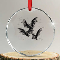 Three Bats Y2k Crystal Glass Ornament Vintage 90s Style Bat Gothic Occult Halloween Bat Graphic