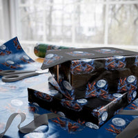 Three Crawfish Moon Wrapping Paper Roll Lobster Howling To The Moon Vintage Moon Animals