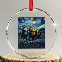 Three Kings Crystal Glass Ornament Nativity Scene Starry Night Christian Christmas TS14