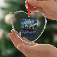 Three Kings Heart Crystal Glass Ornament Nativity Scene Starry Night Christian Christmas - Wonder Print Shop