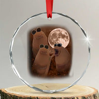 Three Marcus The Worm Moon Crystal Glass Ornament Funny Weird Cursed Meme - Wonder Print Shop